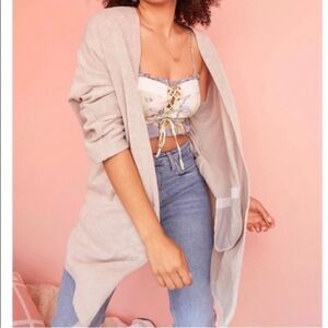 DONNI. Ribbed Sweater Coat, One Size Fits All